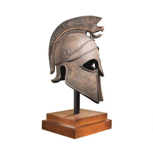 Sculpture Macedonian Battle Helmet Museum Bust Statue Head Warrior